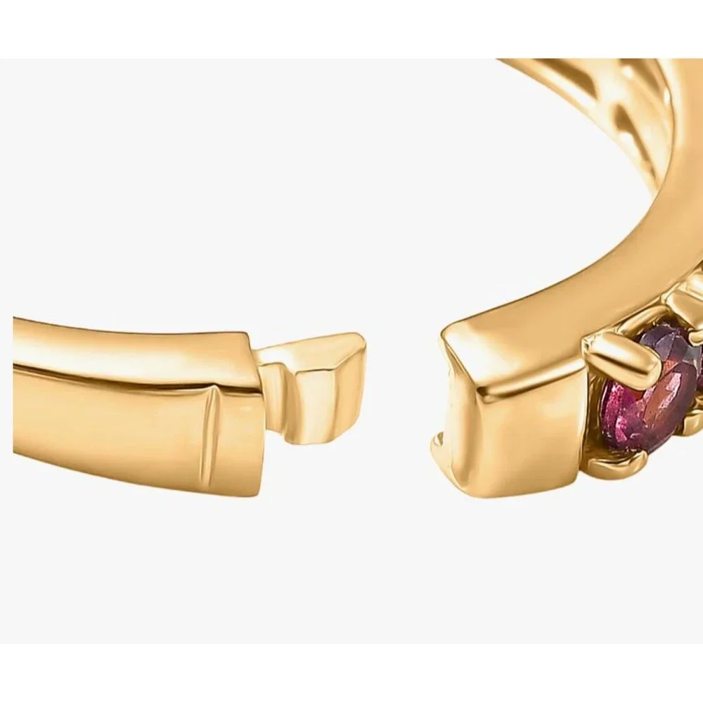 EverTrue Premium Orissa Rhodolite Garnet 1.50 ctw Band Ring in 18K YG Plated